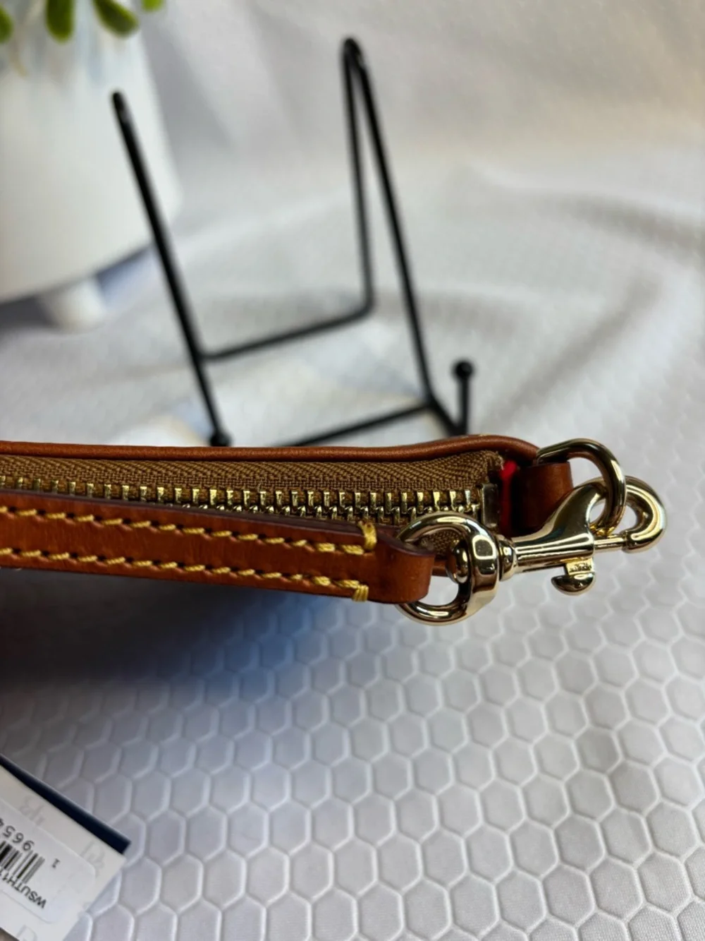 Dooney & Bourke Bordeaux and Black Plaid Bag with Leather Trim NWT - Picture 5 of 9